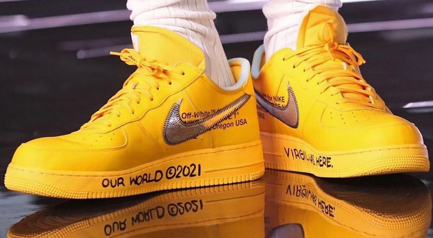 LeBron & Abloh Off-White x Nike Air Force 1 Low 'Yellow', las sneakers de 2021