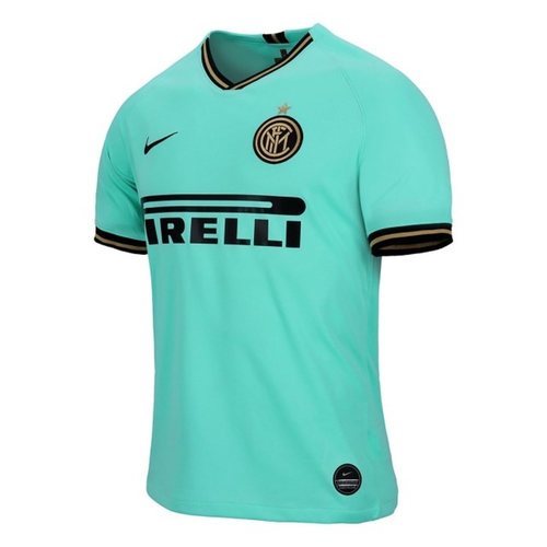 Camiseta visitante del Inter de Milán en azul claro con detalles amarillos