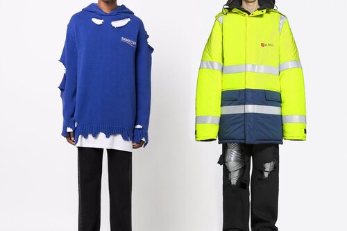 La sudadera rota y la chaqueta reflectante de Balenciaga